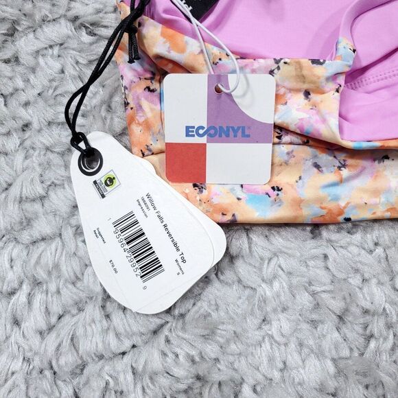 Prana Willow Falls Reversible Bikini Swim Top Impression Pink Orange Size Small - Picture 5 of 5